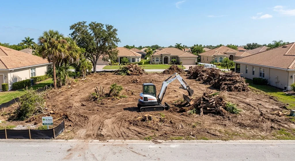 Vacant lot cleared down to bare ground in Pinellas Park